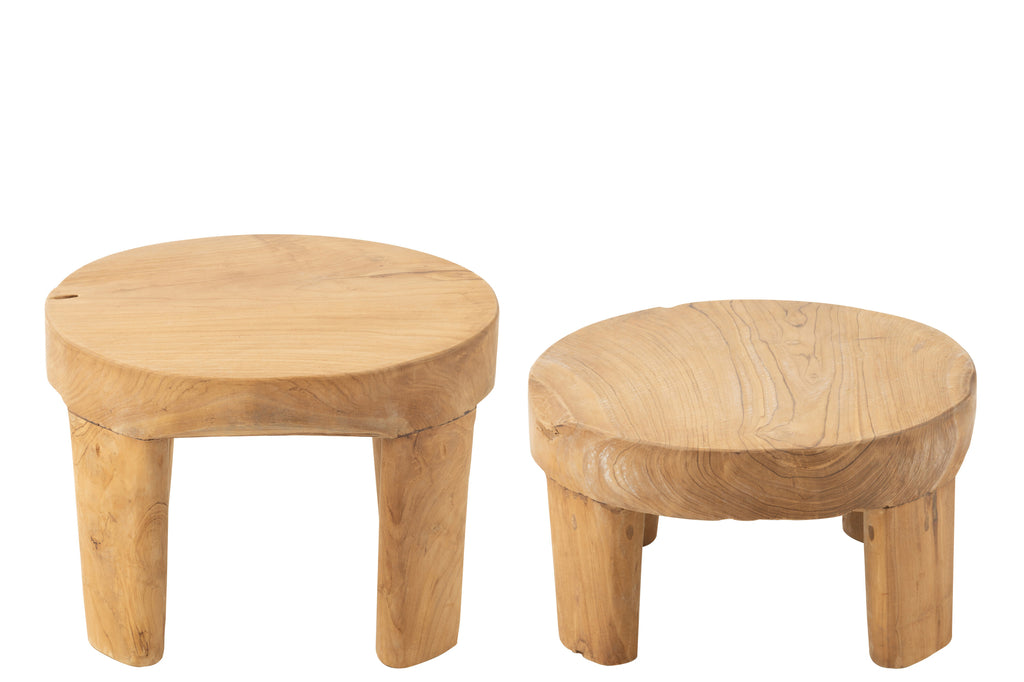 bijzettafels S/2 teakhout - J-LINE