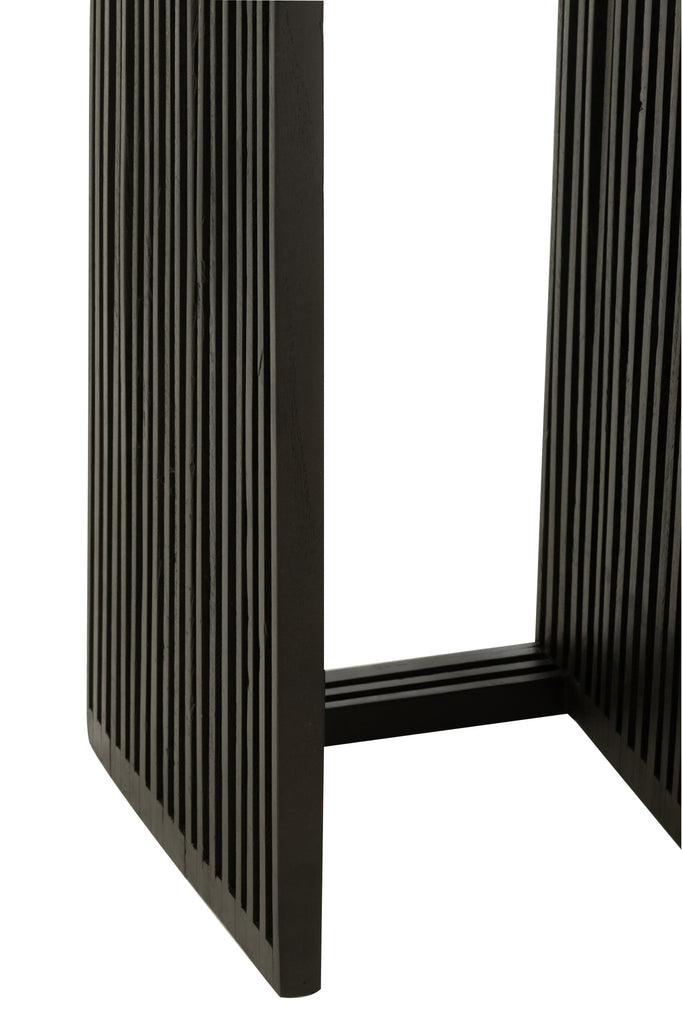 Plantenstand S/2 gerecycleerde teak zwart - J-LINE