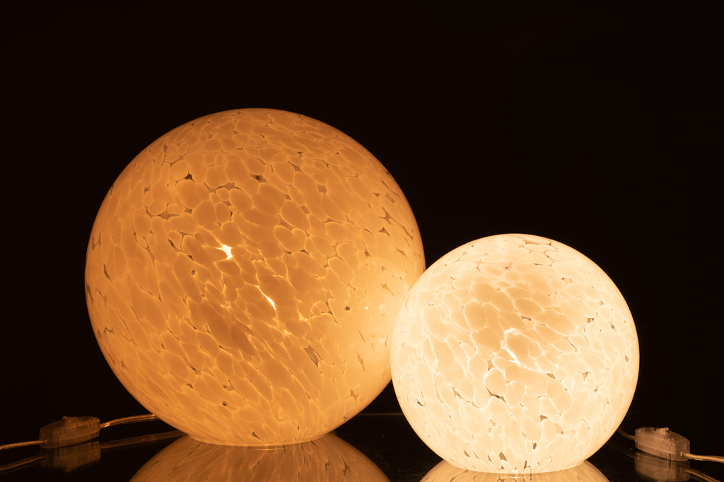 Lampe de table Dany en verre blanc L - J-LINE