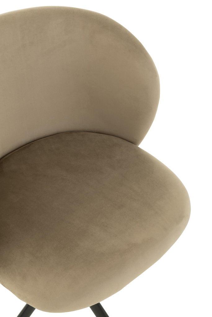 Chaise réglable et rotative en velours gris foncé - J-LINE