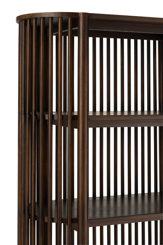 Étagère Conie 5 étagères Bois de manguier Marron foncé - J-LINE