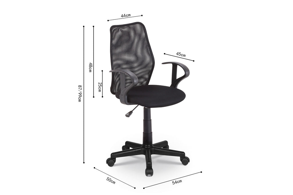 Chaise de bureau « Job » Mesh Noir - RS