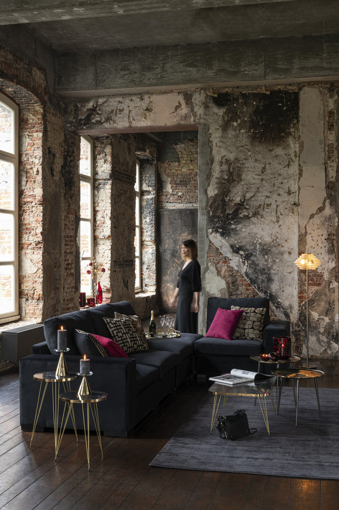 Lampadaire transparent en métal et verre - J-LINE