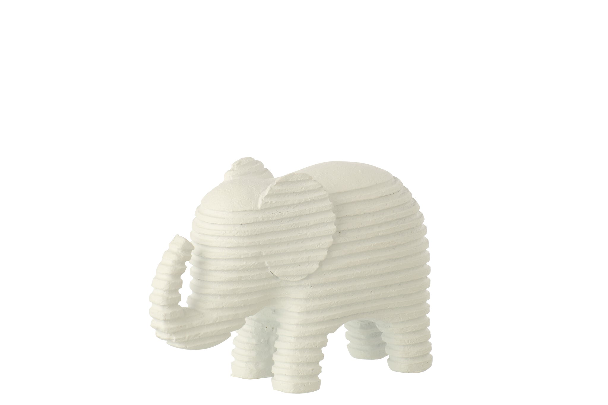 Gestreepte olifant, polyresin, wit, S - J-LINE