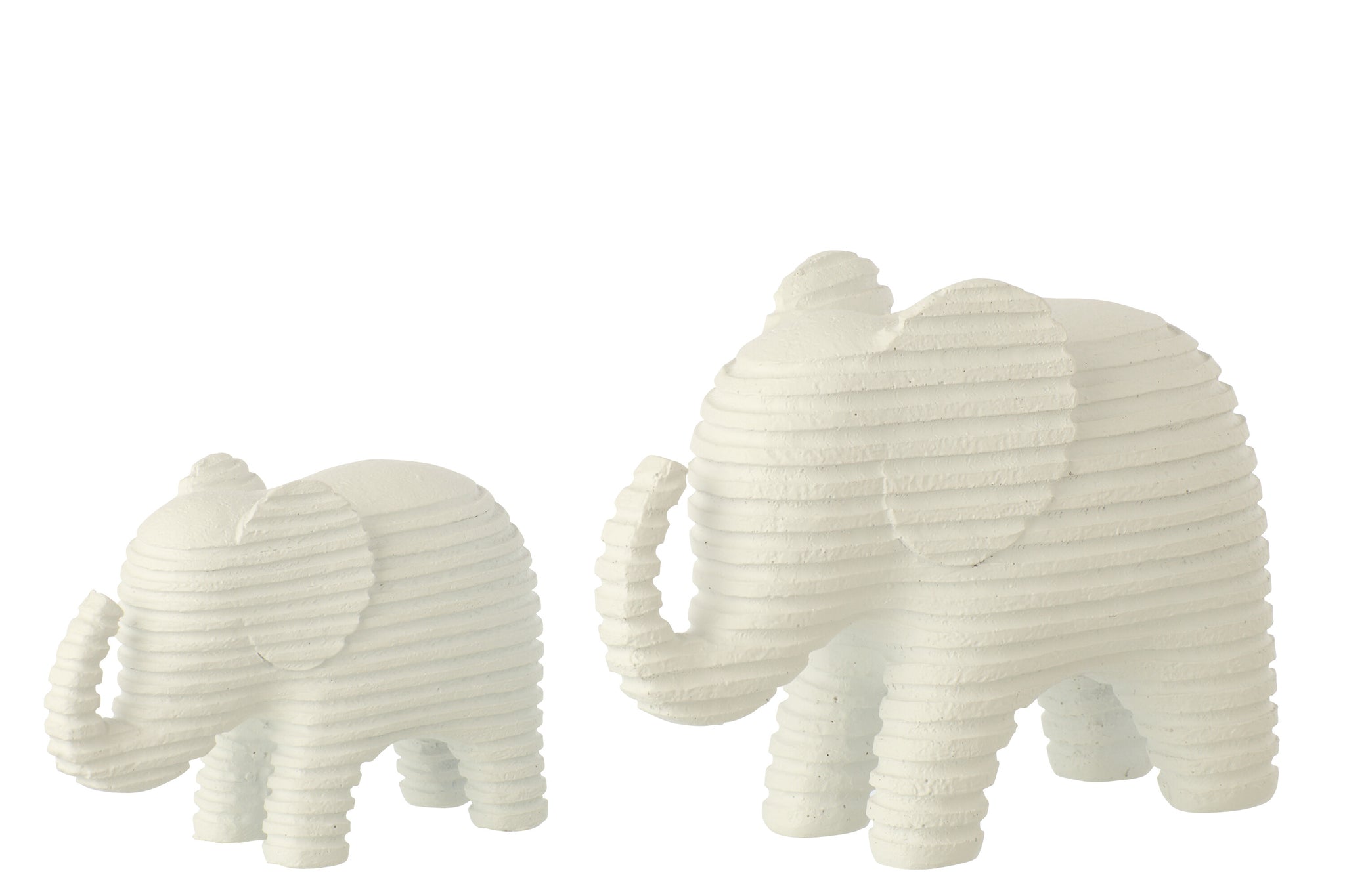 witte gestreepte olifant van polyresin L - J-LINE
