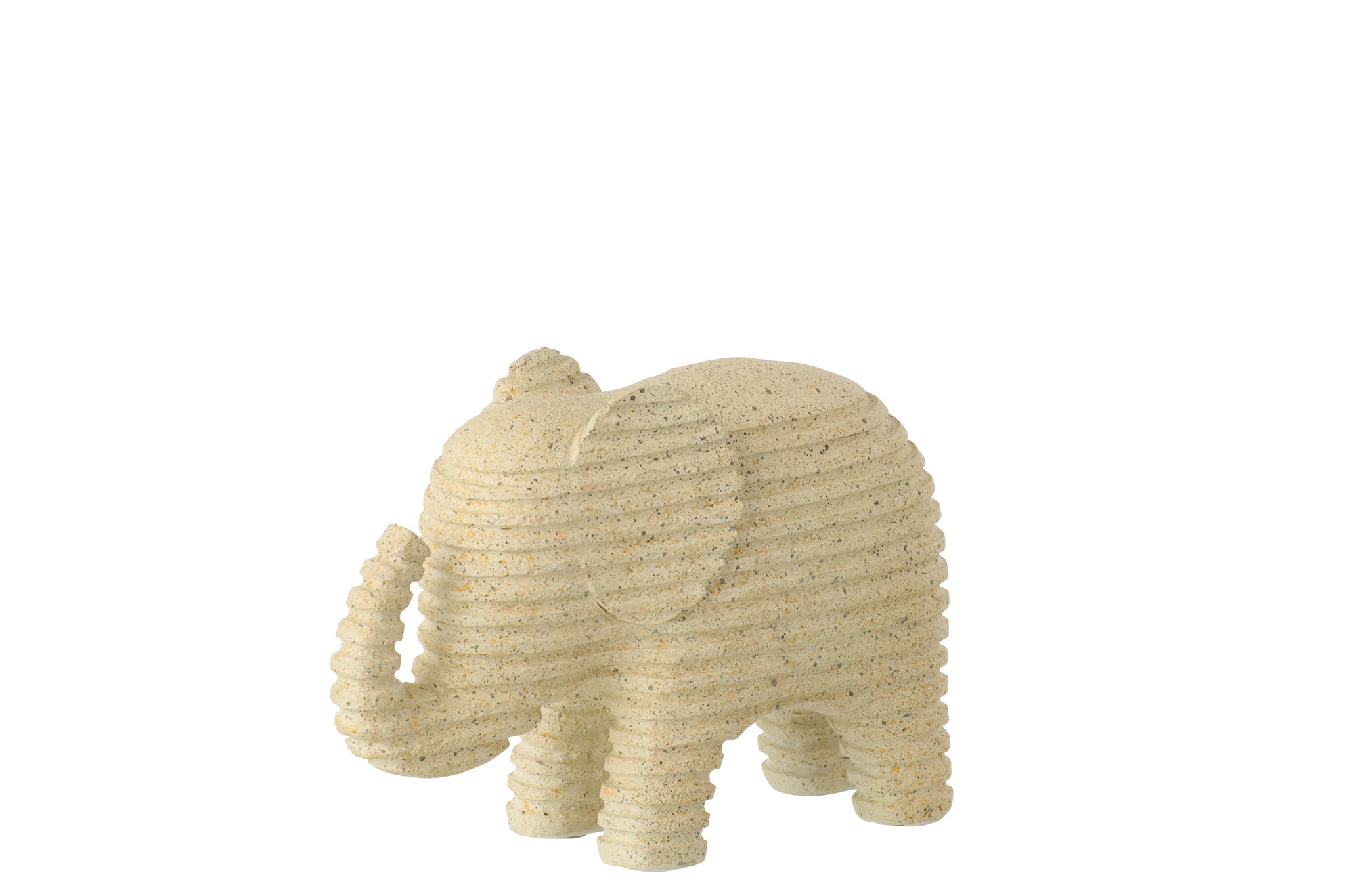 Gestreepte olifant van polyresin, beige, S - J-LINE