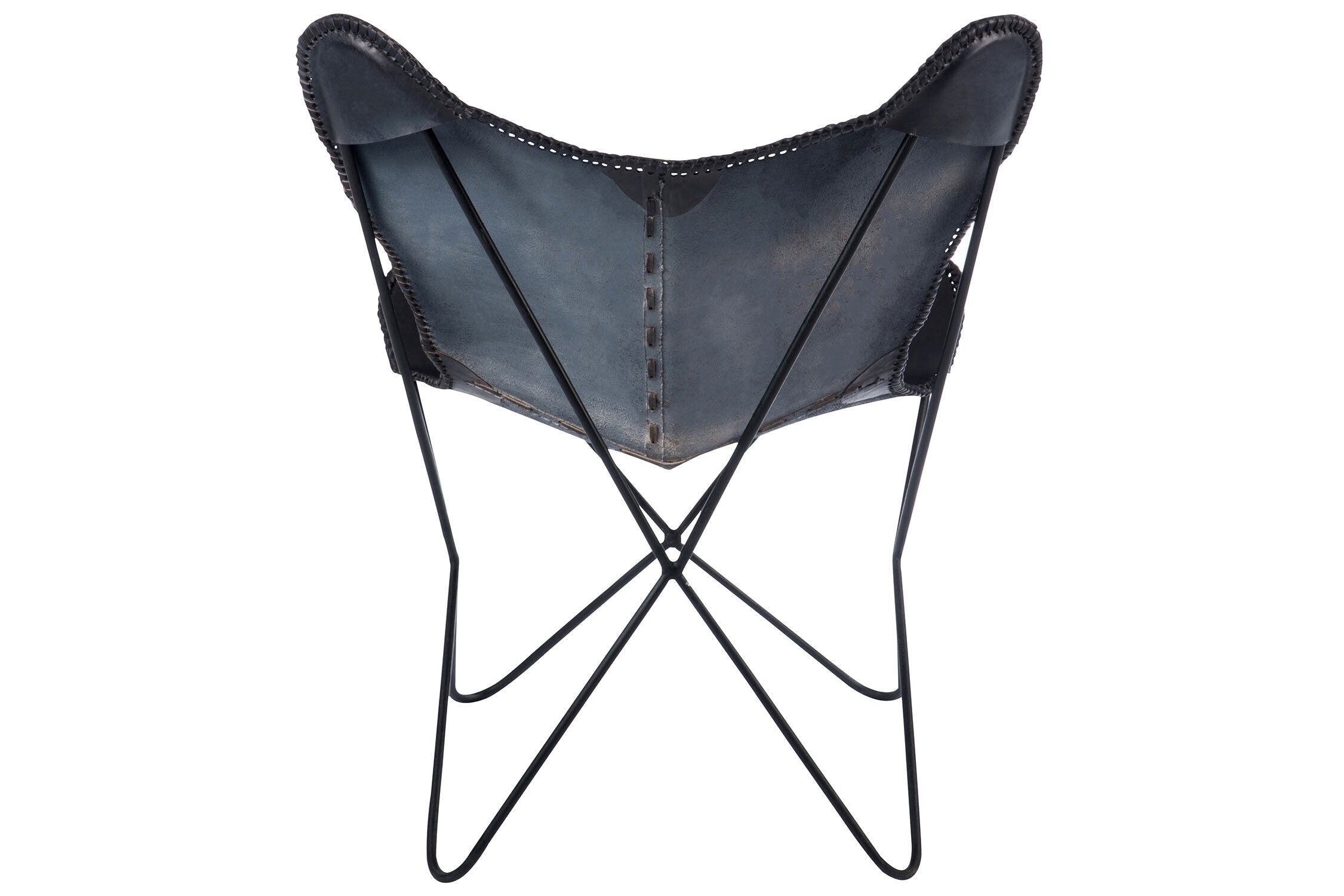 Lounge Stoel Leer/Metaal Zwart - J-LINE