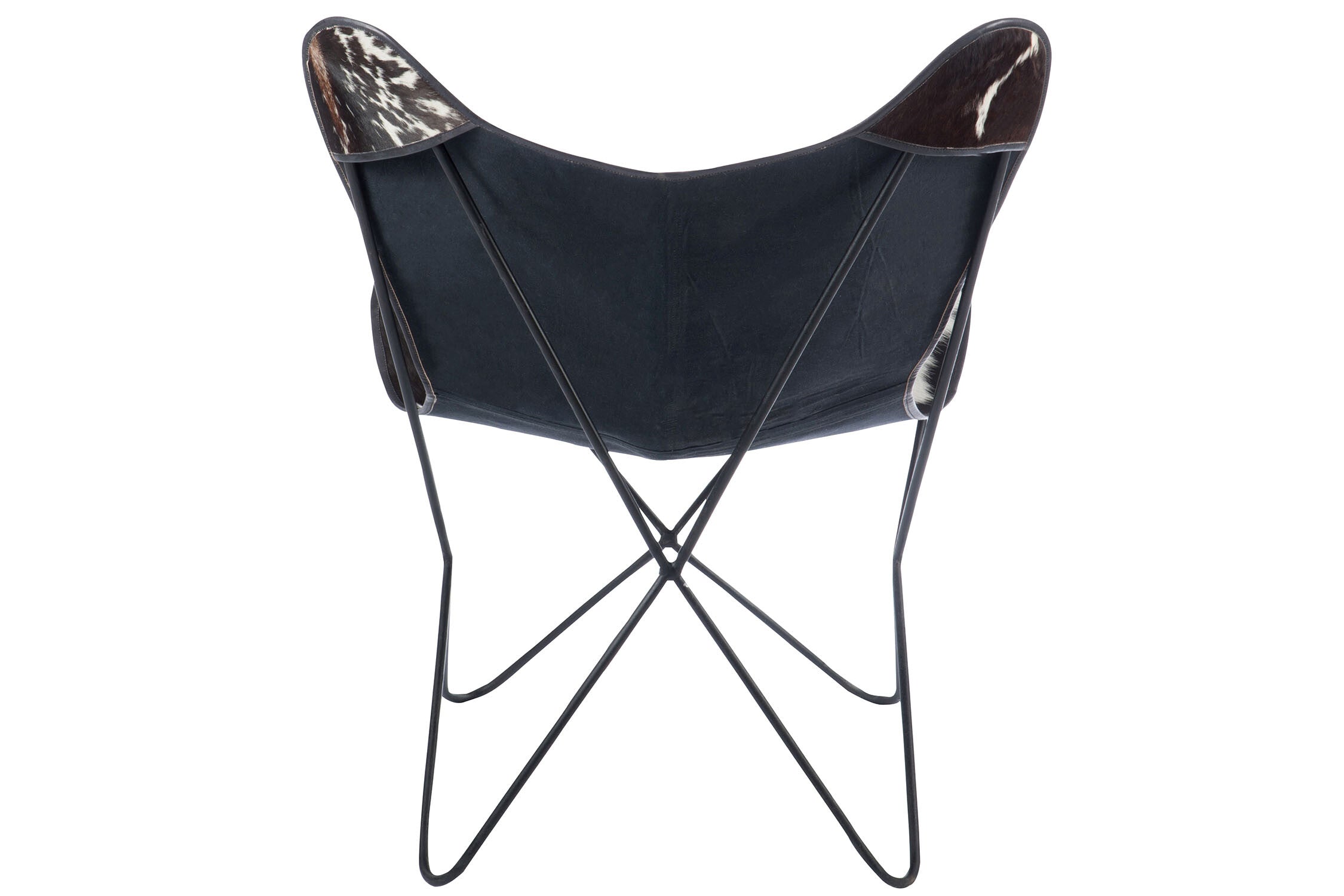 Lounge Stoel Koeienhuid/Metaal Wit/Zwart - J-LINE