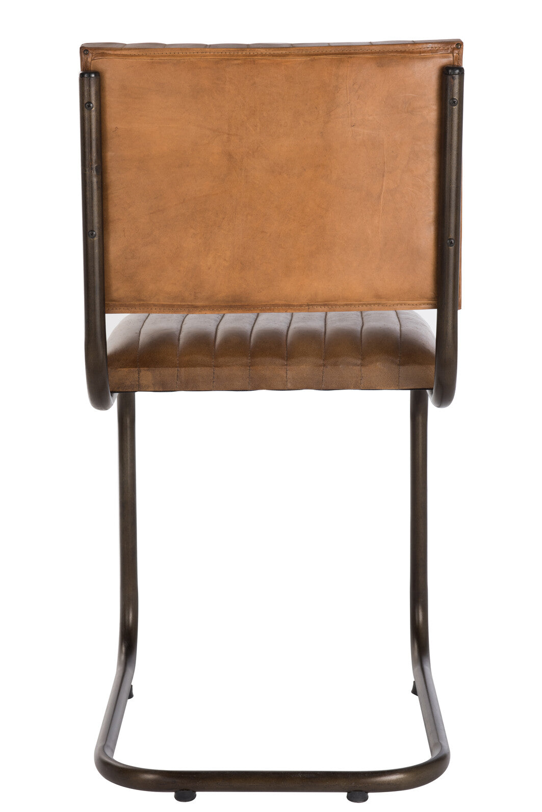 Stoel Modern Leer/Metaal Cognac - J-LINE