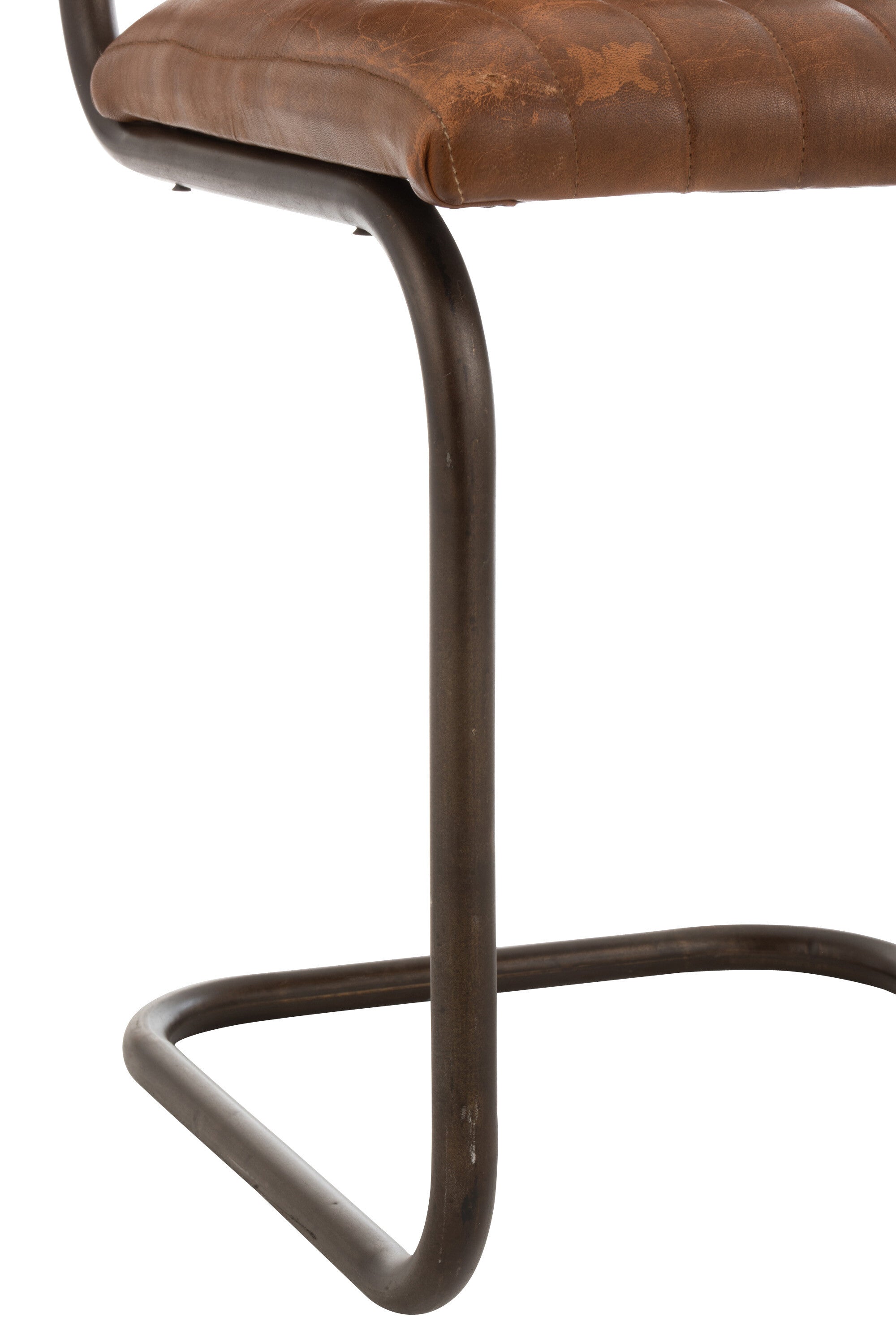 Stoel Modern Leer/Metaal Cognac - J-LINE