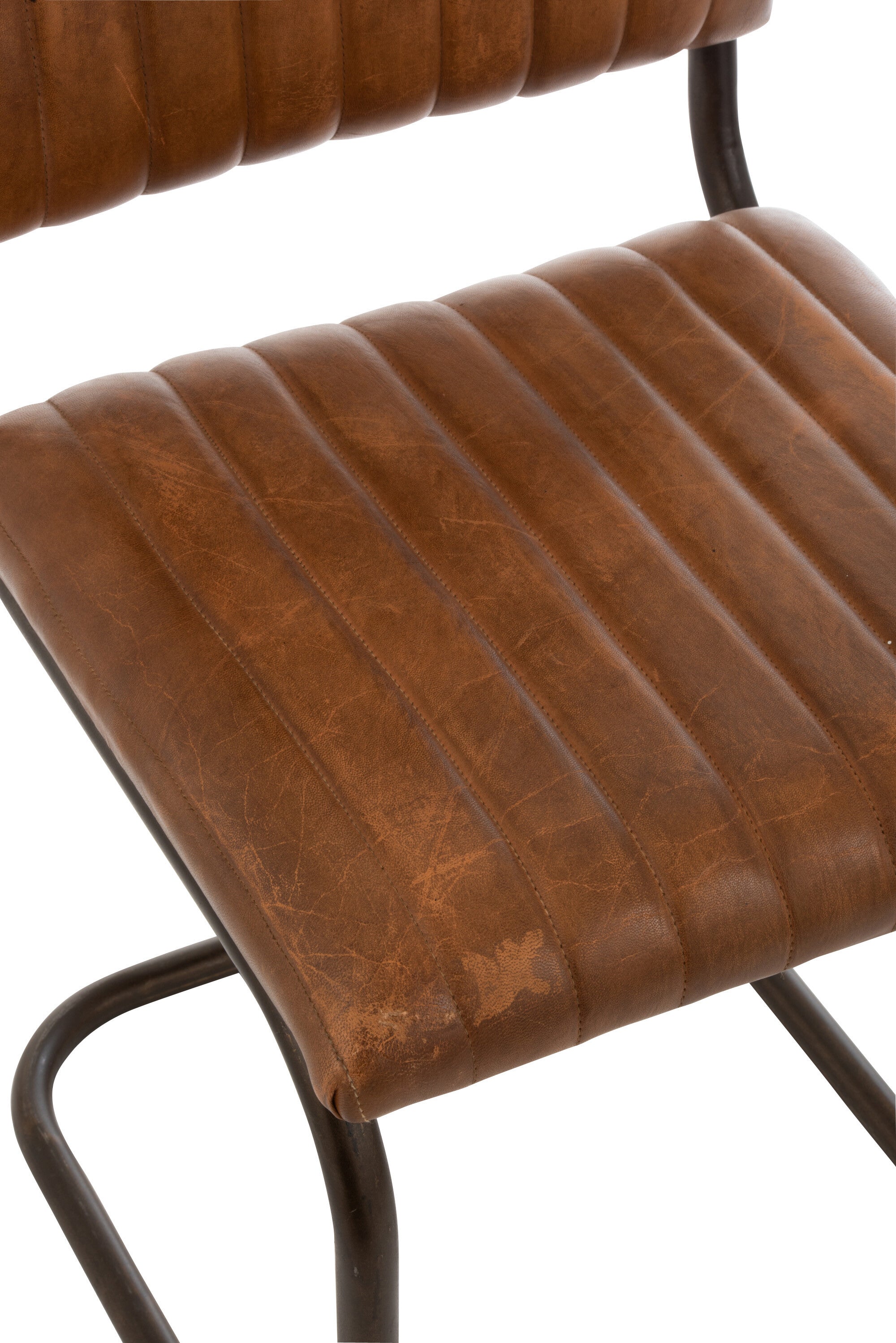Stoel Modern Leer/Metaal Cognac - J-LINE