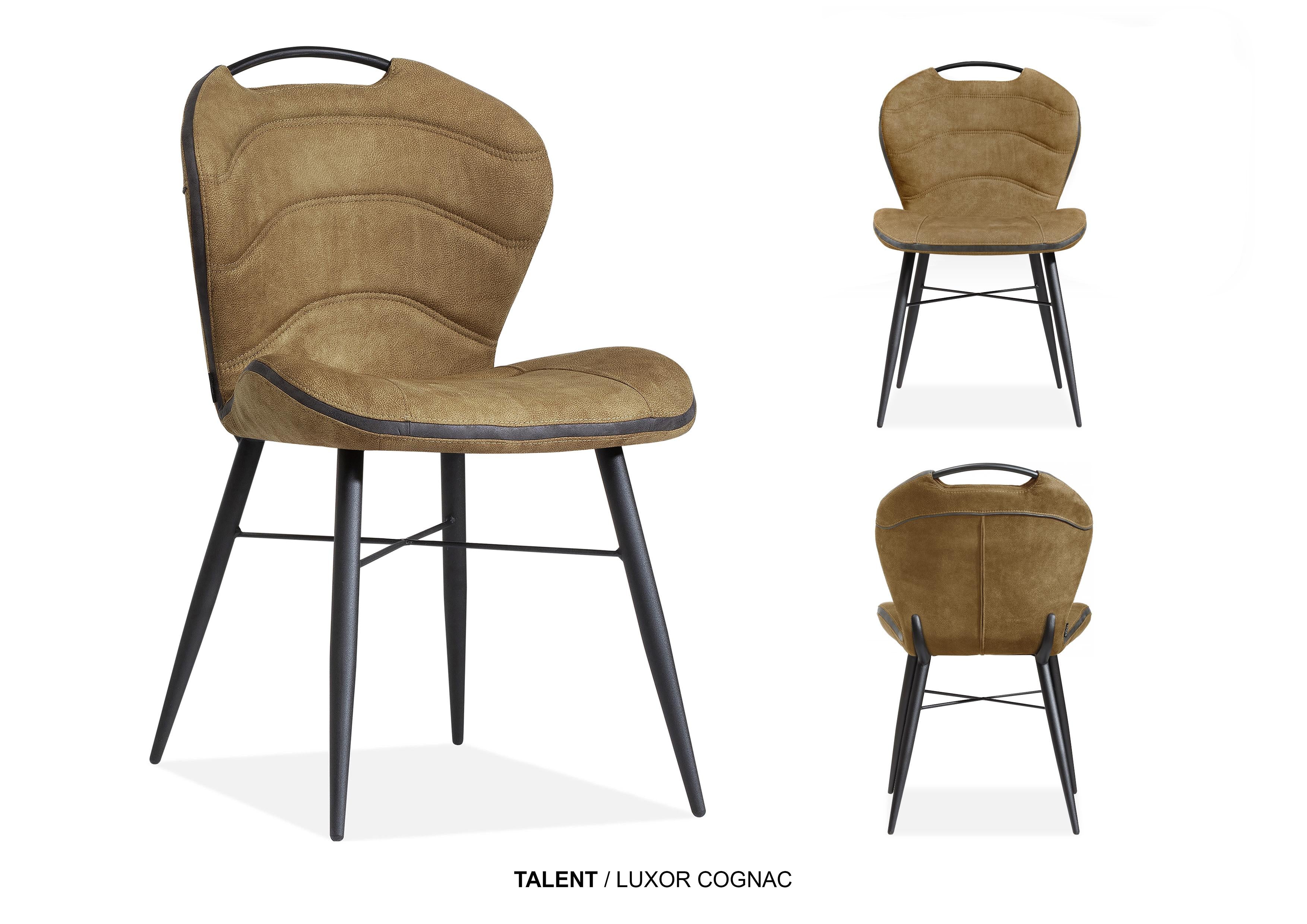 Stoel Talent, antraciet - cognac - mosgroen - MX