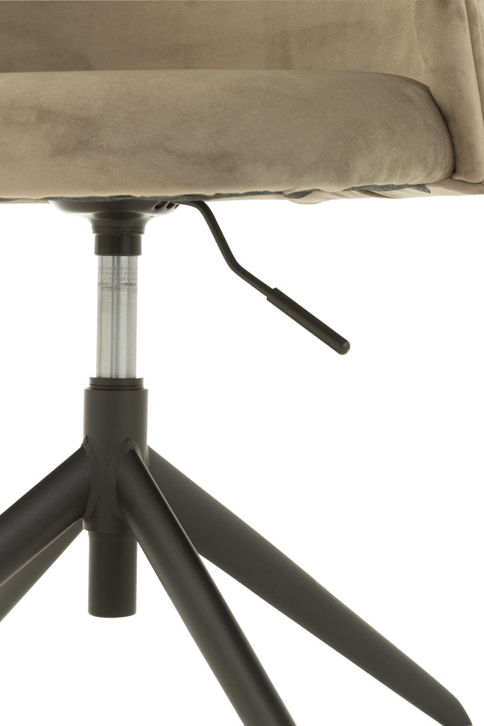 Chaise réglable et rotative en velours gris foncé - J-LINE