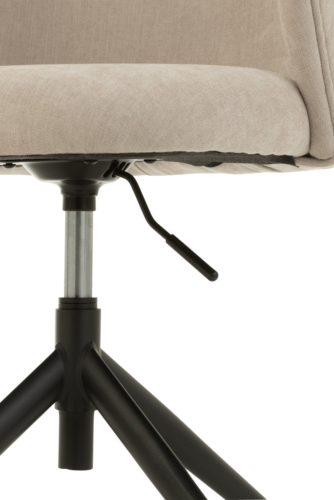 Chaise textile réglable et rotative, Beige - J-LINE