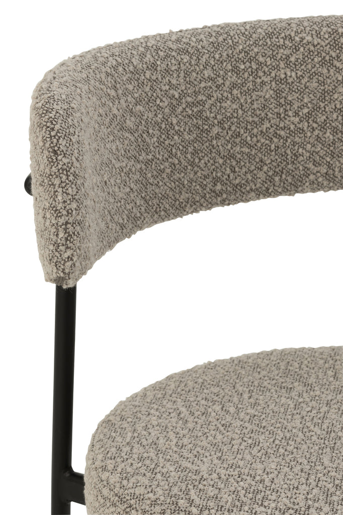 Stoel Boucle Triplex/Polyester Grijs/Zwart - J-LINE