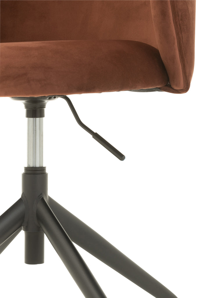 Chaise en velours réglable et pivotante, marron foncé - J-LINE