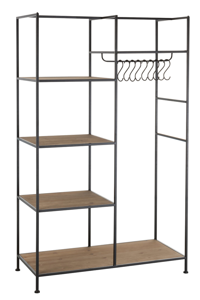 Étagère Métal/Bois Noir J-LINE