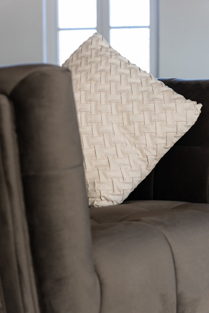 Kussen Geweven Polyester Beige - J-LINE