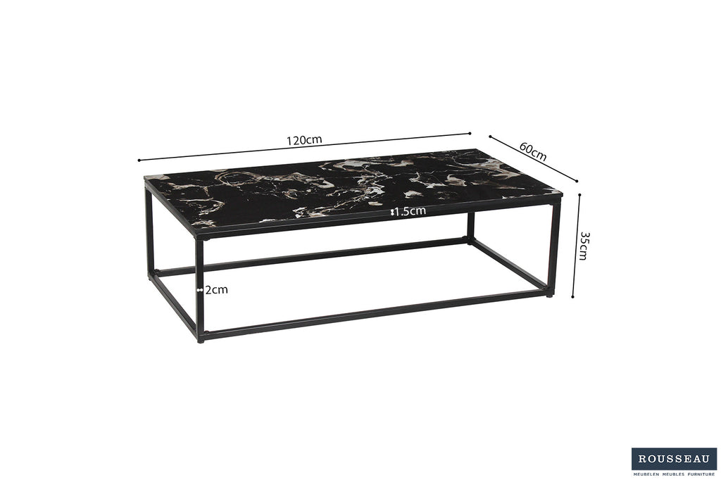 Salontafel 'Livorno' Composiet Marmer Zwart - RS
