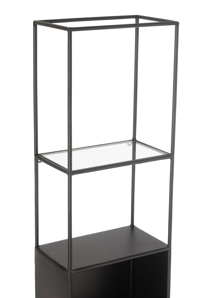 Boekenrek Ricard Metaal/Glas Zwart - J-LINE
