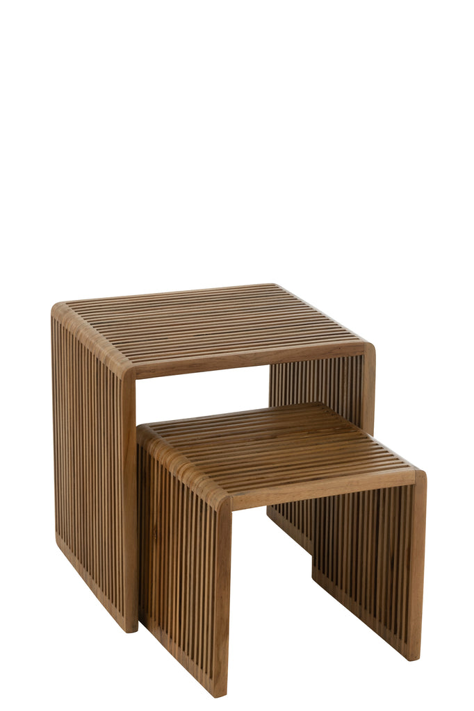 Bijzettafels Kubisch S/2 Teak - J-LINE