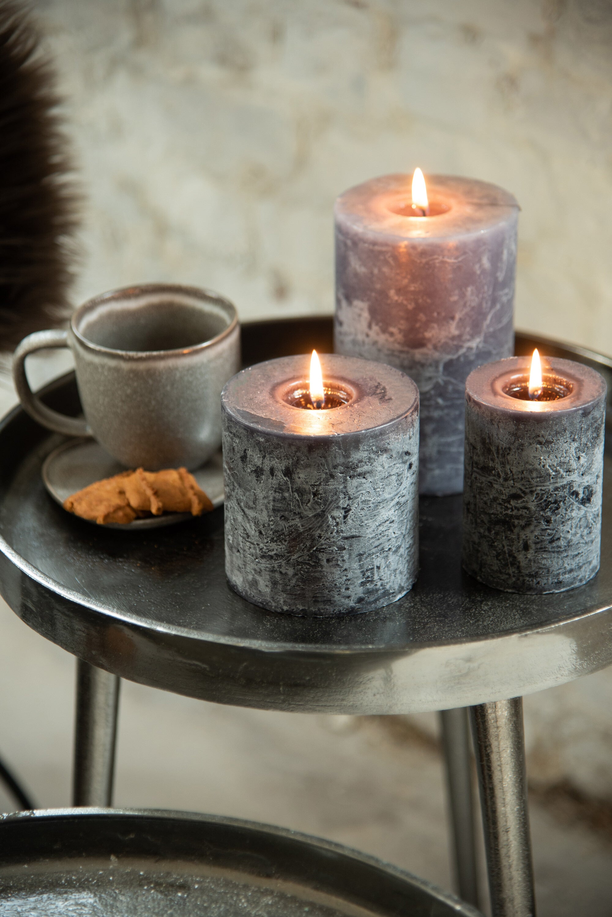 Mok + Onderzetter Louise Keramiek Bruin - J-LINE