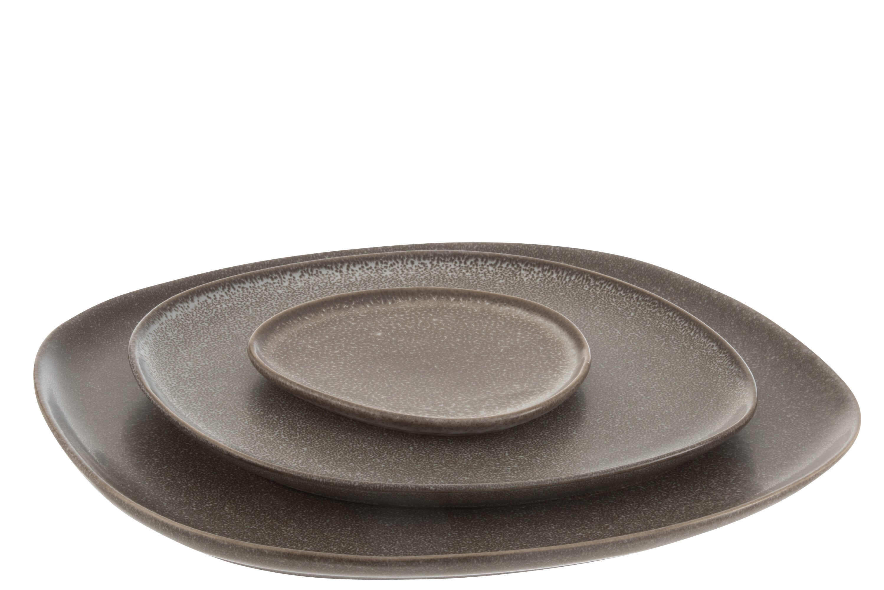 Plaat Louise Keramiek Bruin L - J-LINE