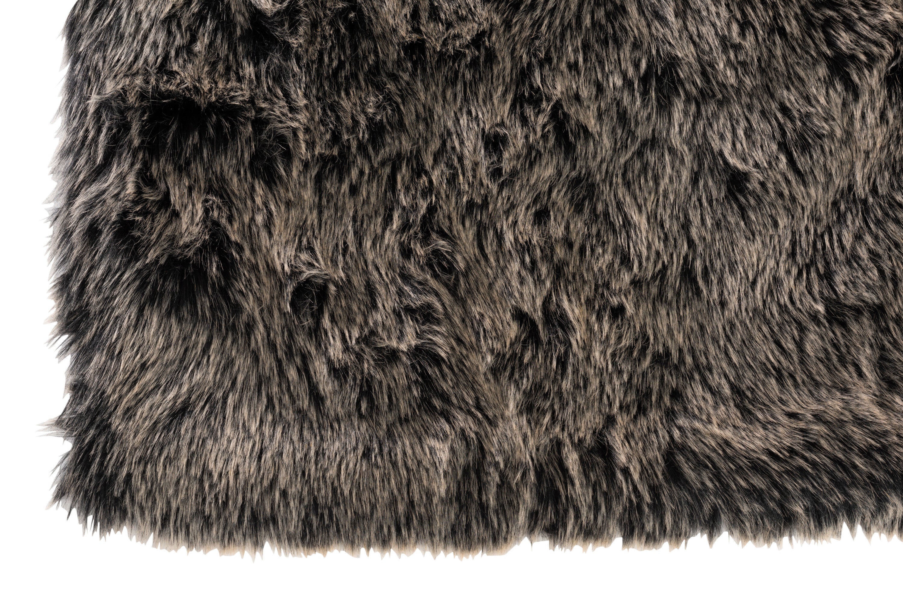 Tapis de sol long en fausse fourrure gris/noir/blanc - J-LINE