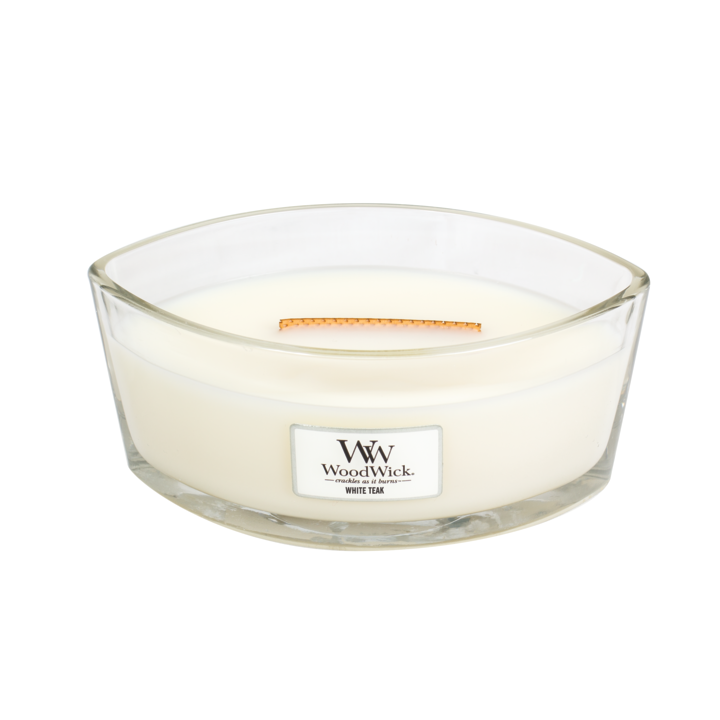 WoodWick Ellipse en teck blanc