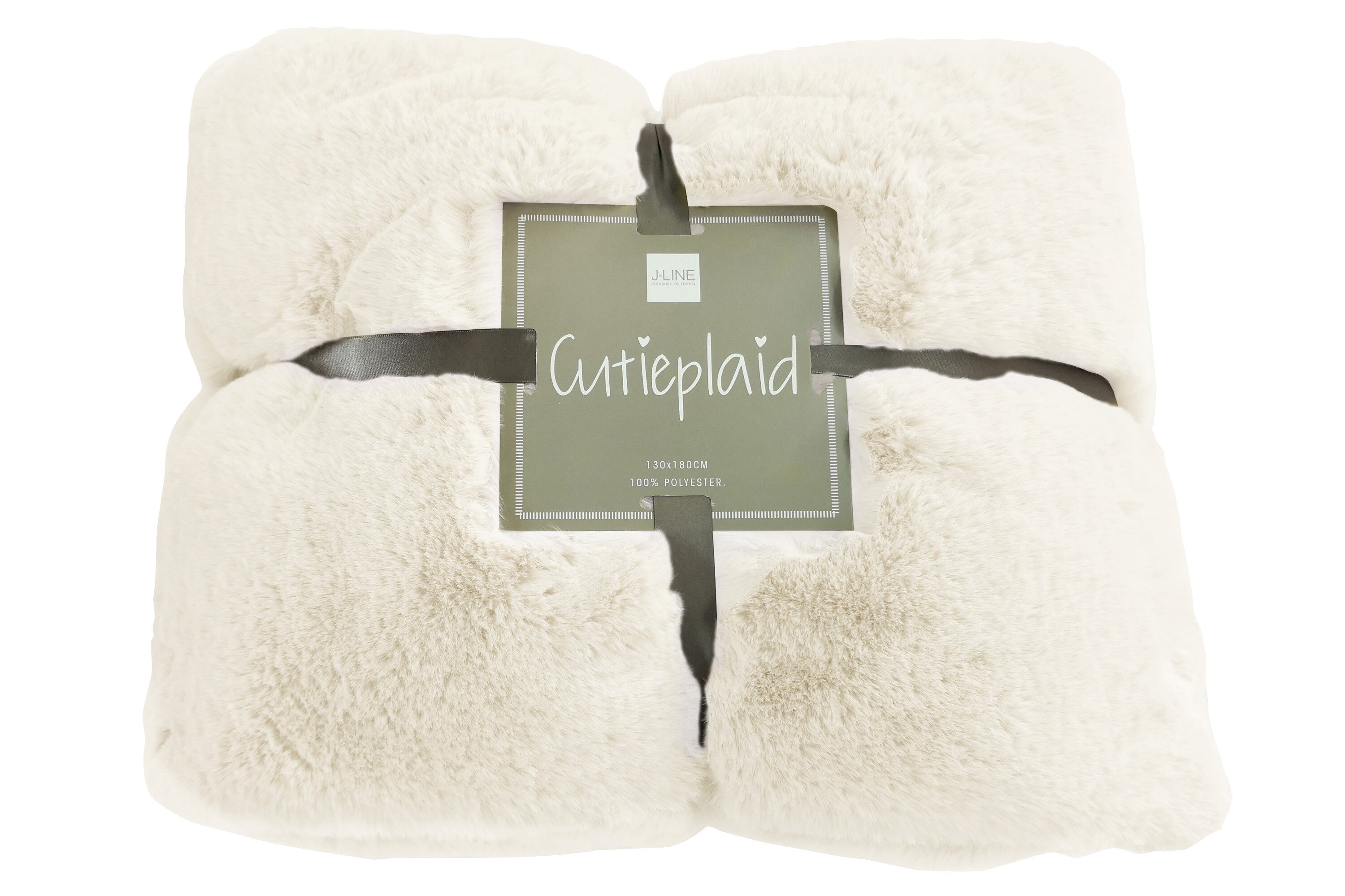 Plaid à carreaux en polyester blanc - J-LINE