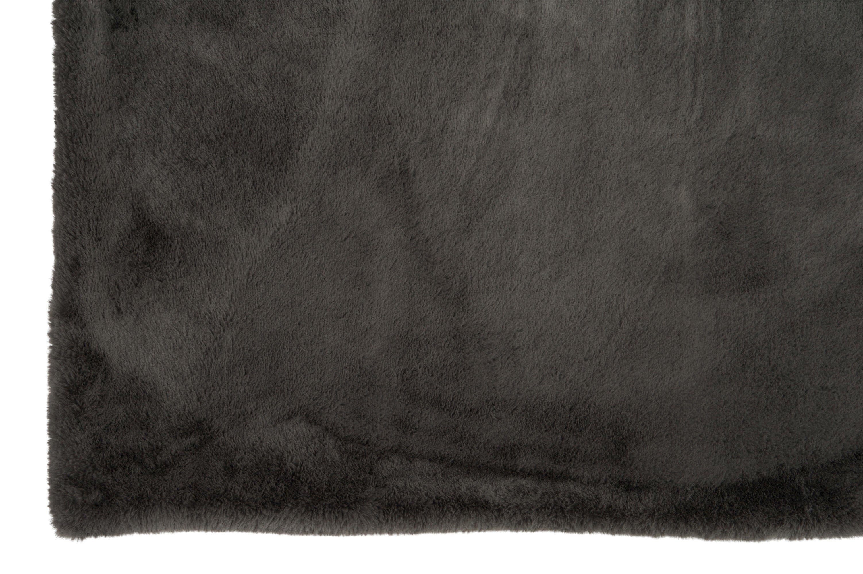 Plaid à carreaux en polyester gris foncé - J-LINE