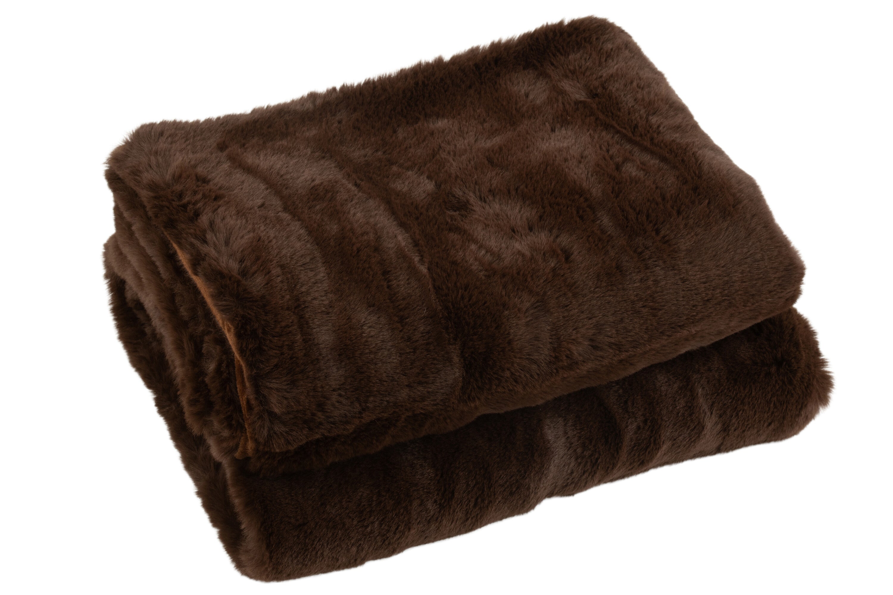 Plaid en polyester marron foncé - J-LINE