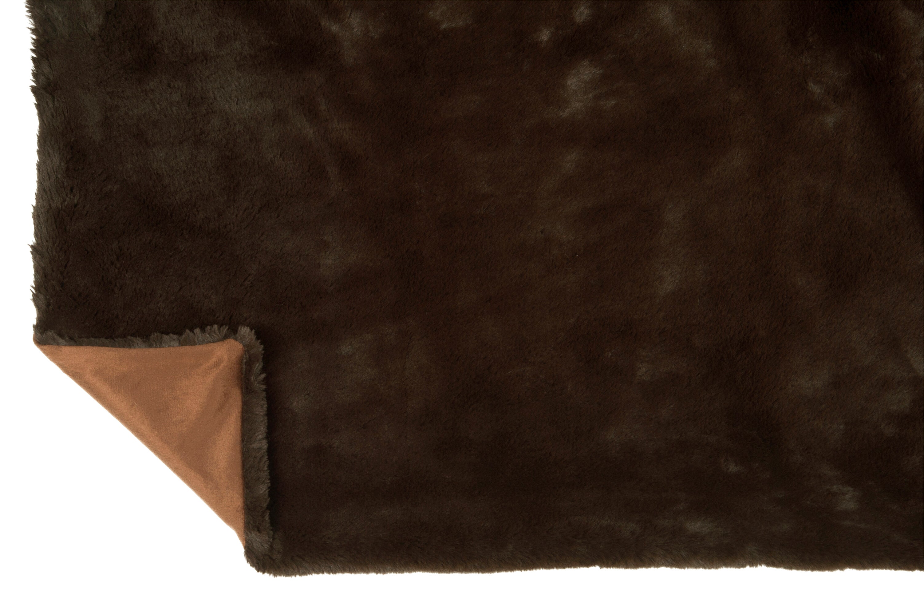 Plaid en polyester marron foncé - J-LINE
