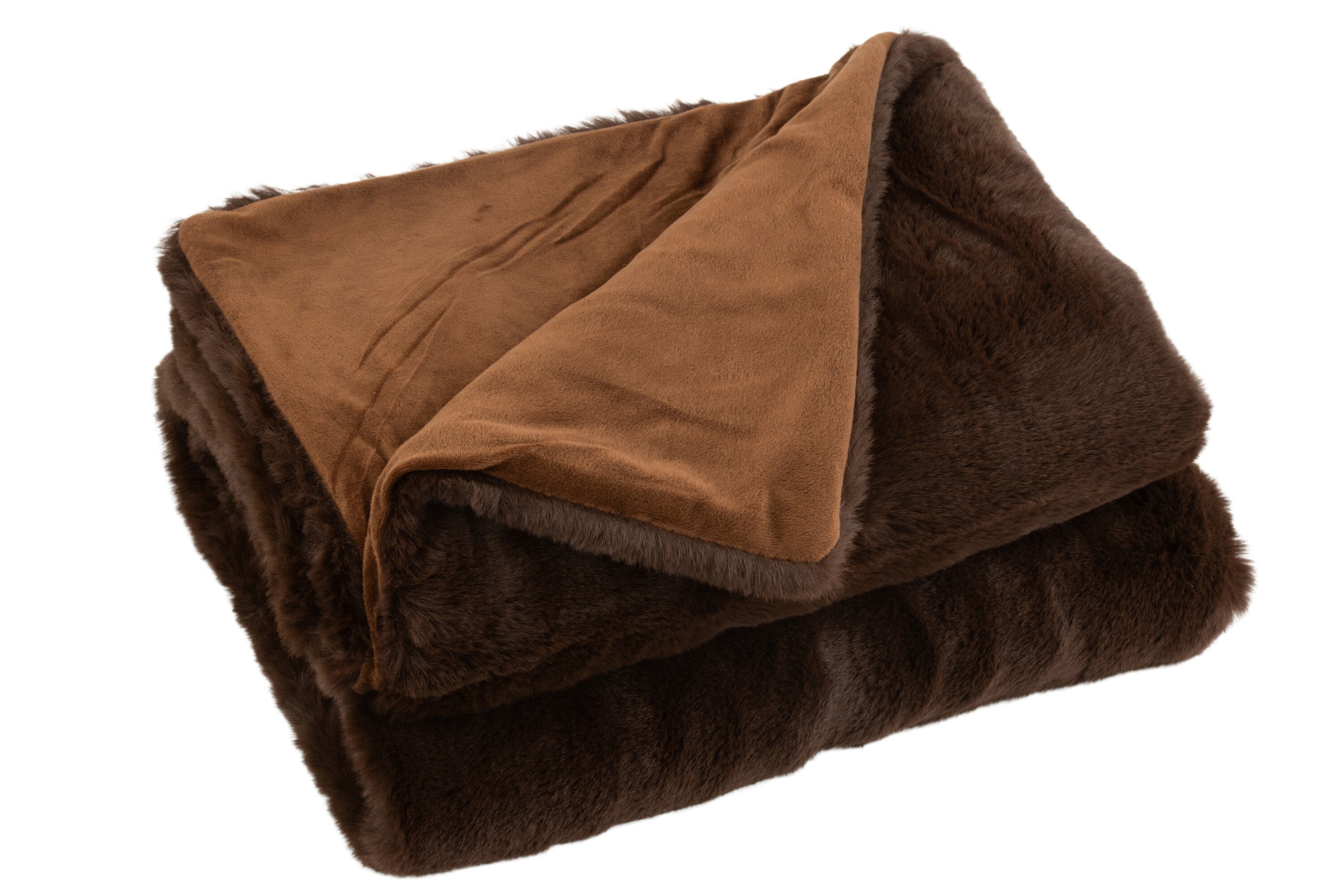 Plaid en polyester marron foncé - J-LINE