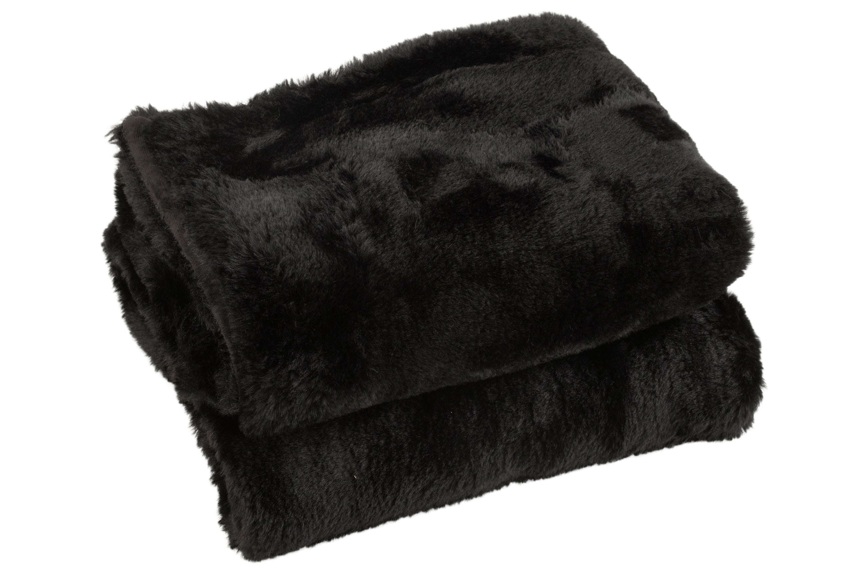 Plaid en polyester noir - J-LINE