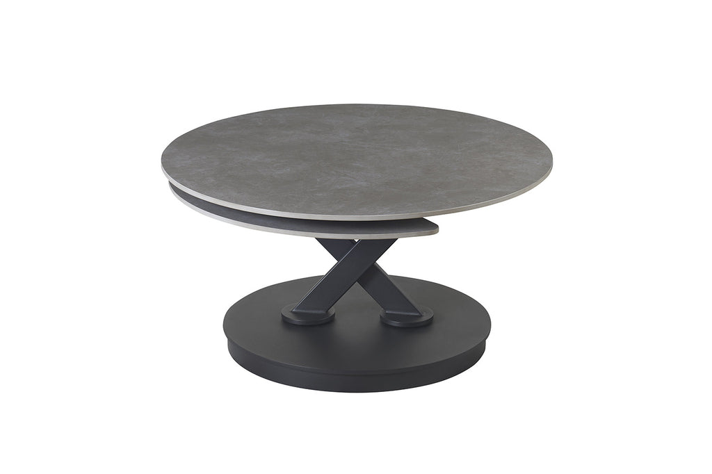 Salontafel 'Nara' Rond Draaibaar Steen Lichtgrijs - RS