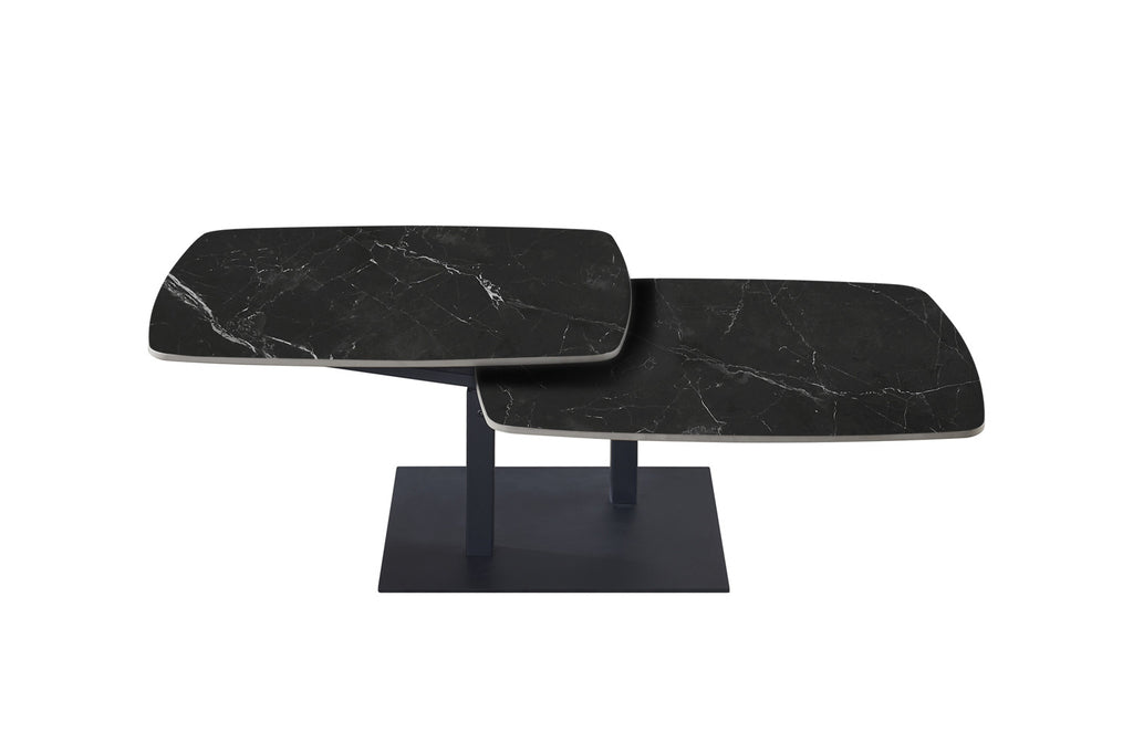 Salontafel 'Sendai' Rond Draaibaar Steen Zwart - RS