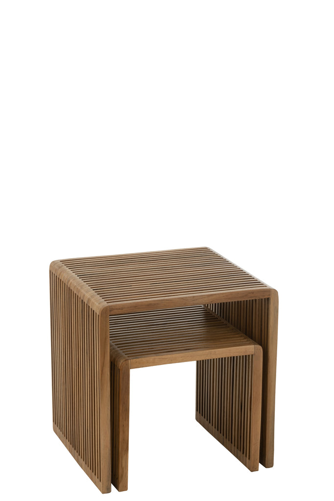 Bijzettafels Kubisch S/2 Teak - J-LINE