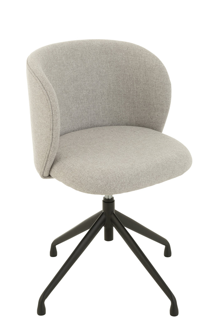Chaise réglable et rotative Lin Gris - J-LINE