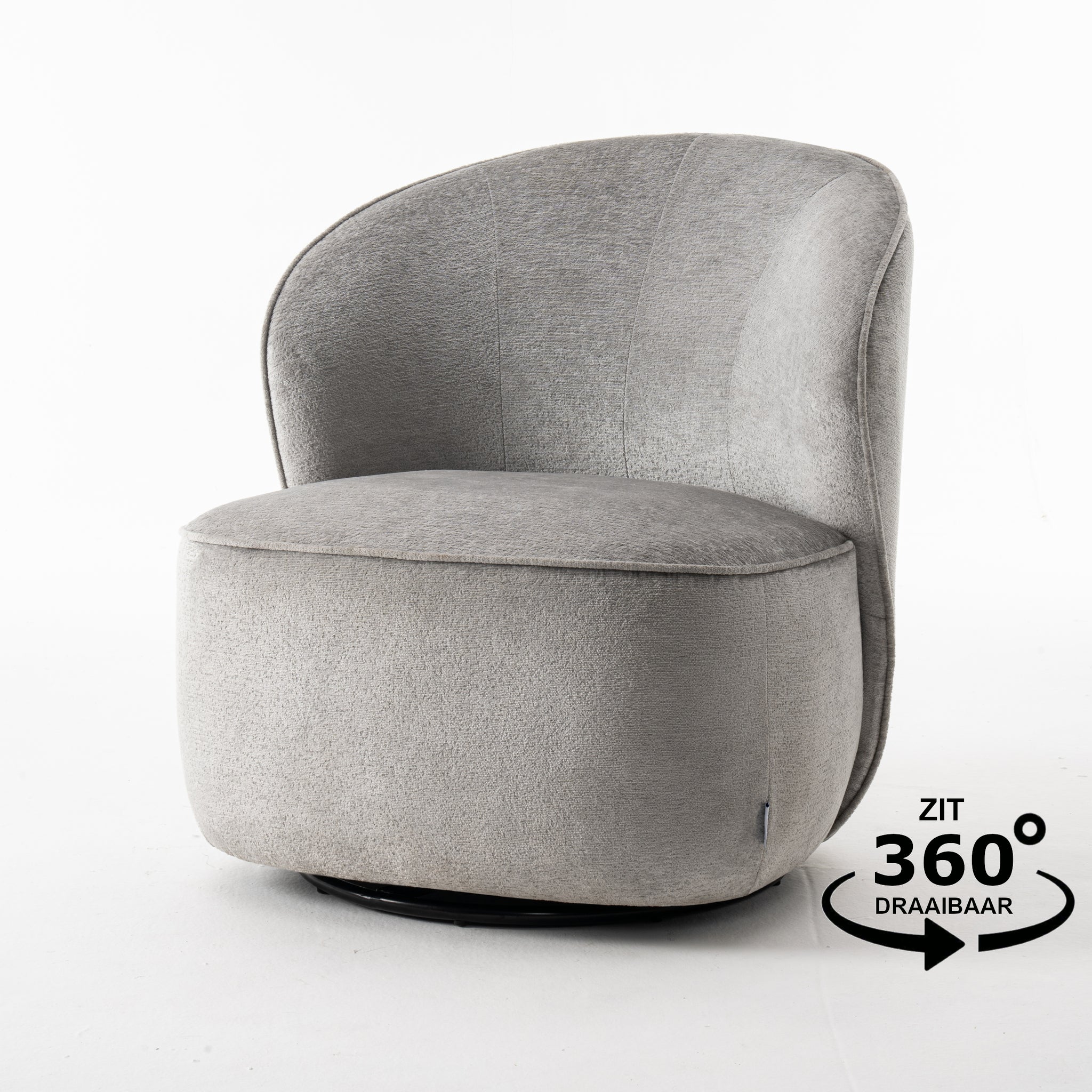 Draaifauteuil Sammy Stof Loris Grijs - RVD