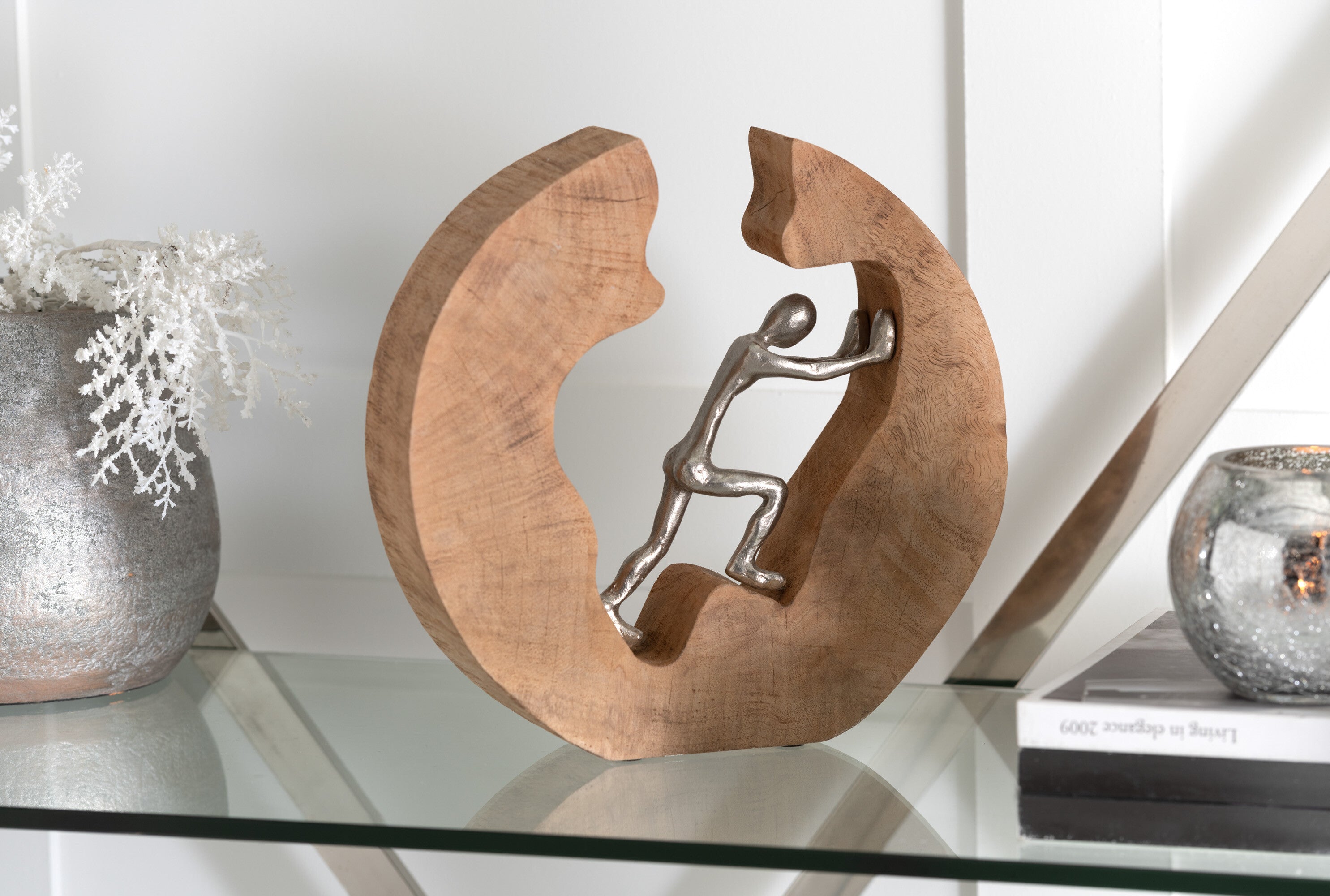 Figurine à pousser en bois/aluminium - J-LINE