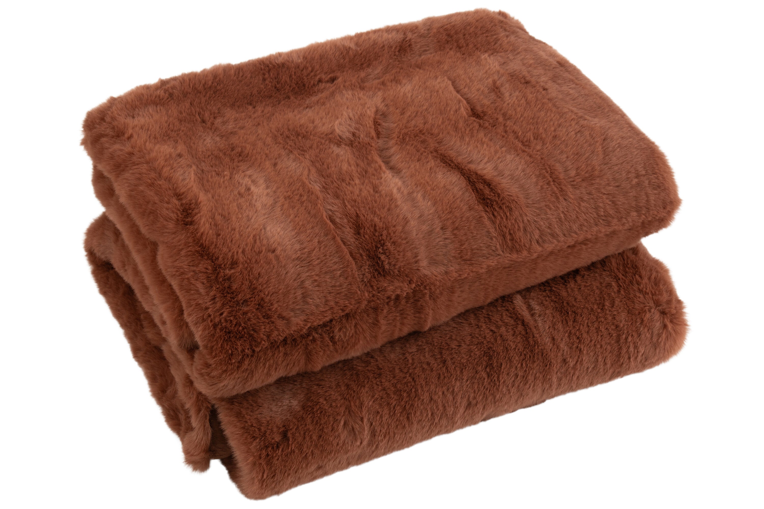 Plaid en polyester marron clair - J-LINE