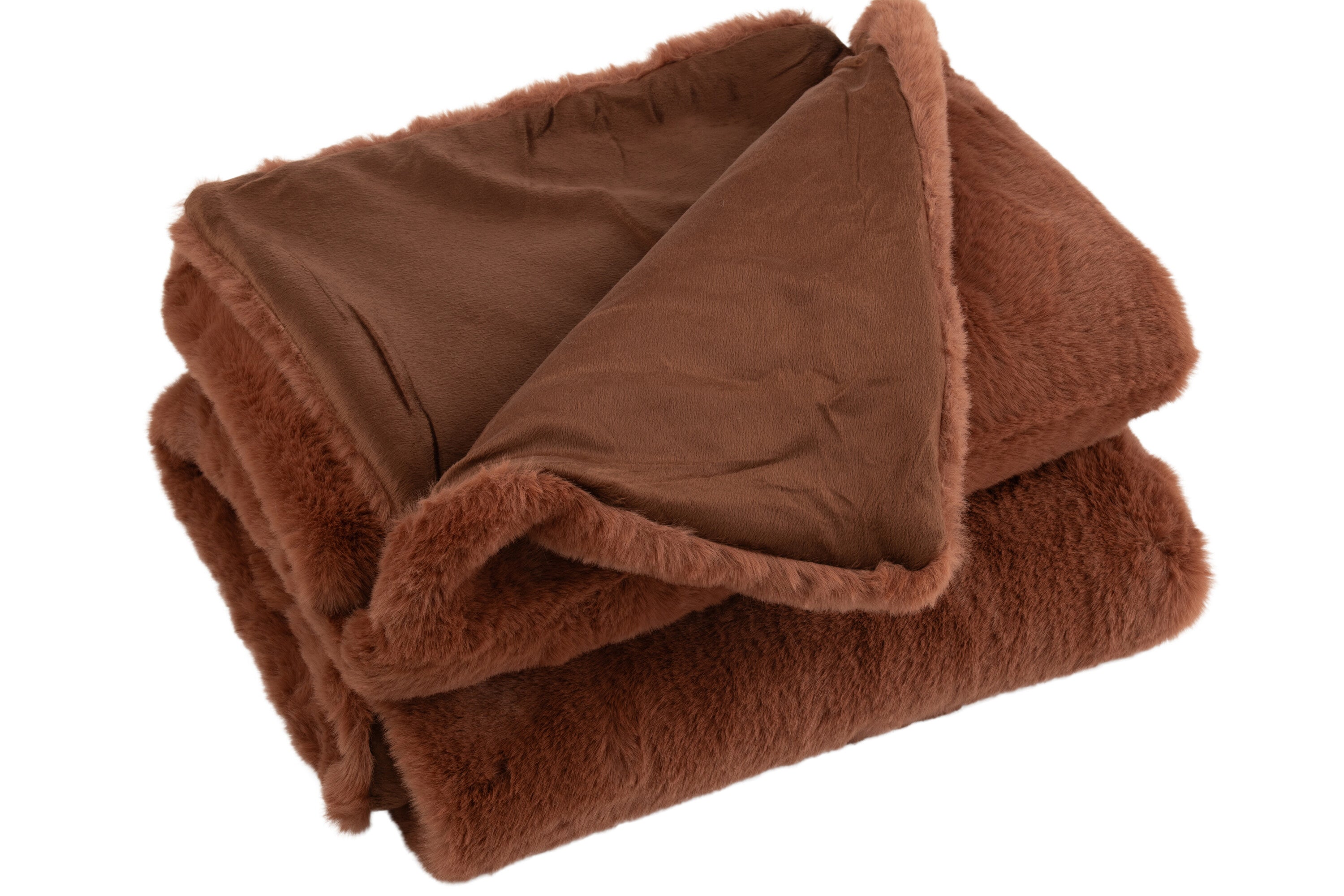 Plaid en polyester marron clair - J-LINE