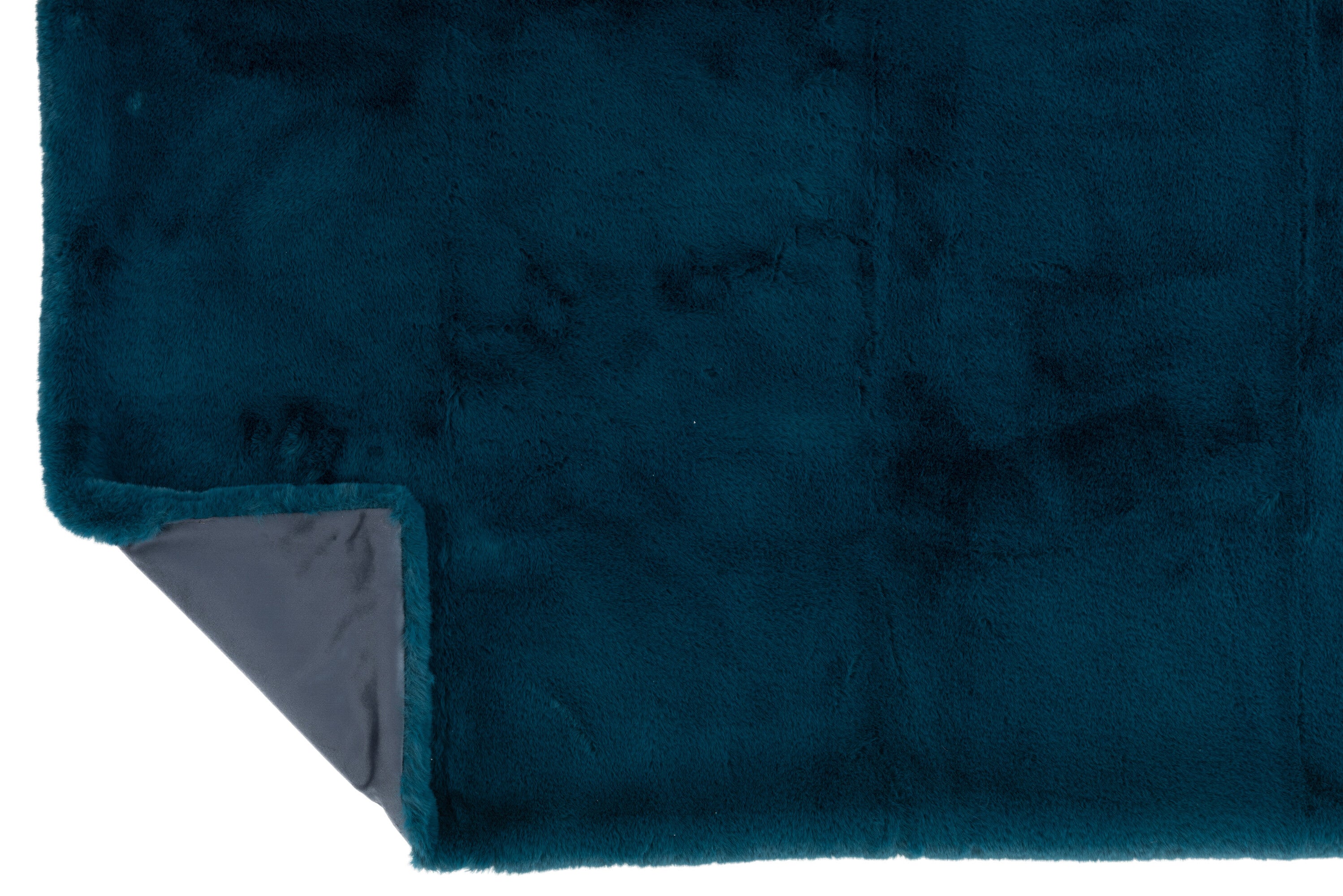 Plaid en polyester pétrole - J-LINE