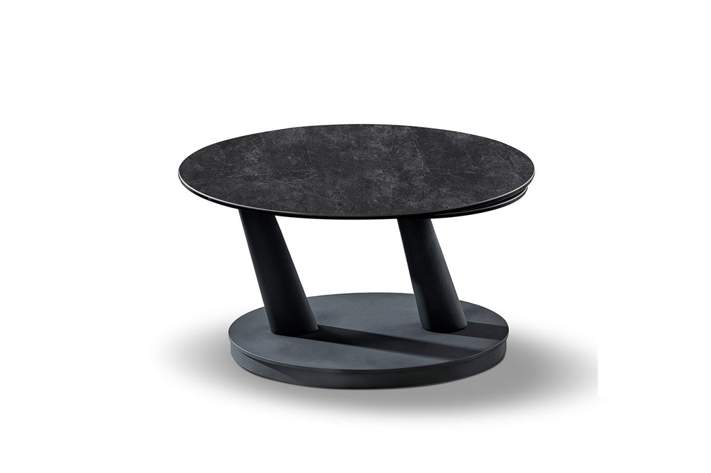 Salontafel 'Sapporo' Rond Draaibaar Steen Donkergrijs - RS