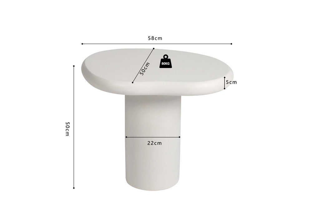 Salontafel 'Tavira' 58 cm Cement Wit - RS