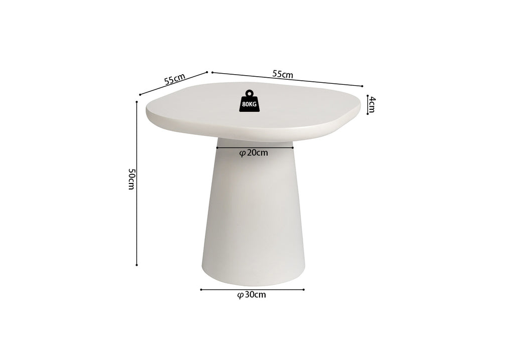 Salontafel 'Tavira' 55 cm Ovaal Cement Wit - RS