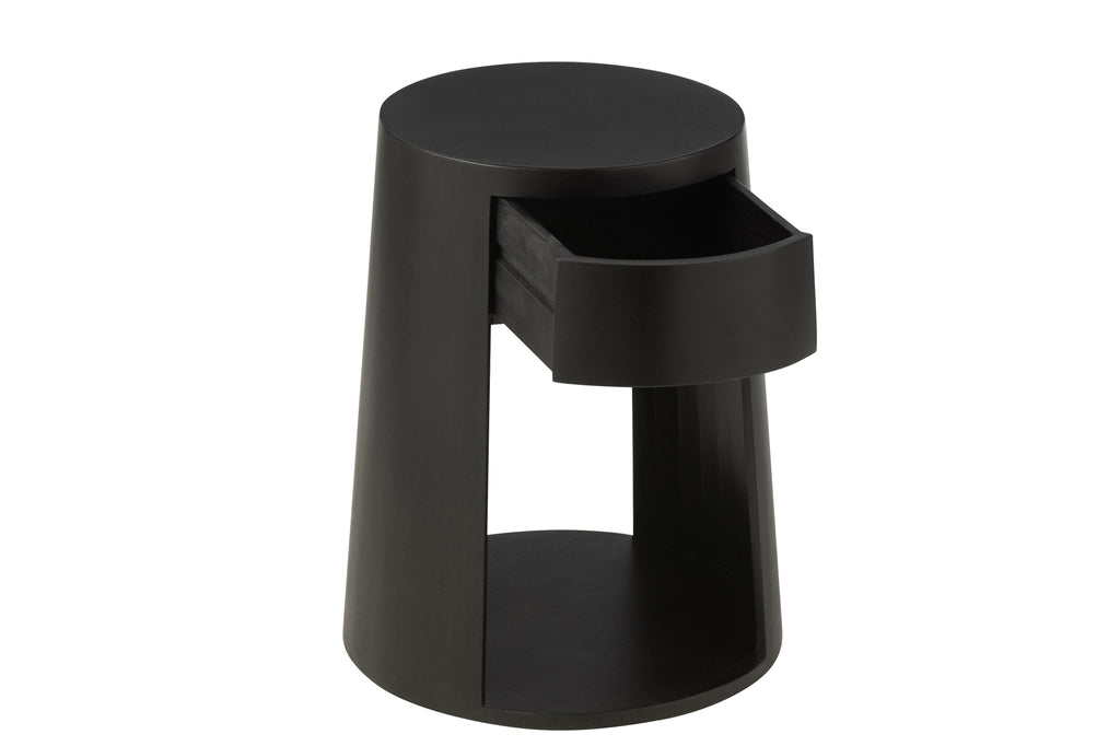 Bijzettafel mangohout/MDF zwart - J-LINE