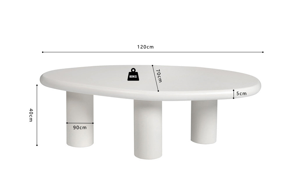 Salontafel 'Tavira' 120 cm Cement Wit - RS