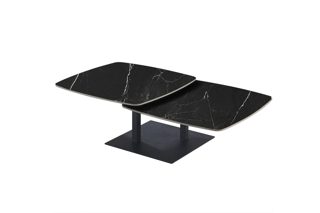 Salontafel 'Sendai' Rond Draaibaar Steen Zwart - RS